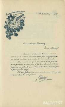 Certificat de la brasserie Fratelli Metzger (Asti)